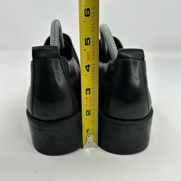 Aerosoles Women's Classic Black Leather Slip-On Heeled Loafers Size 10 Wide - Picture 9 of 14